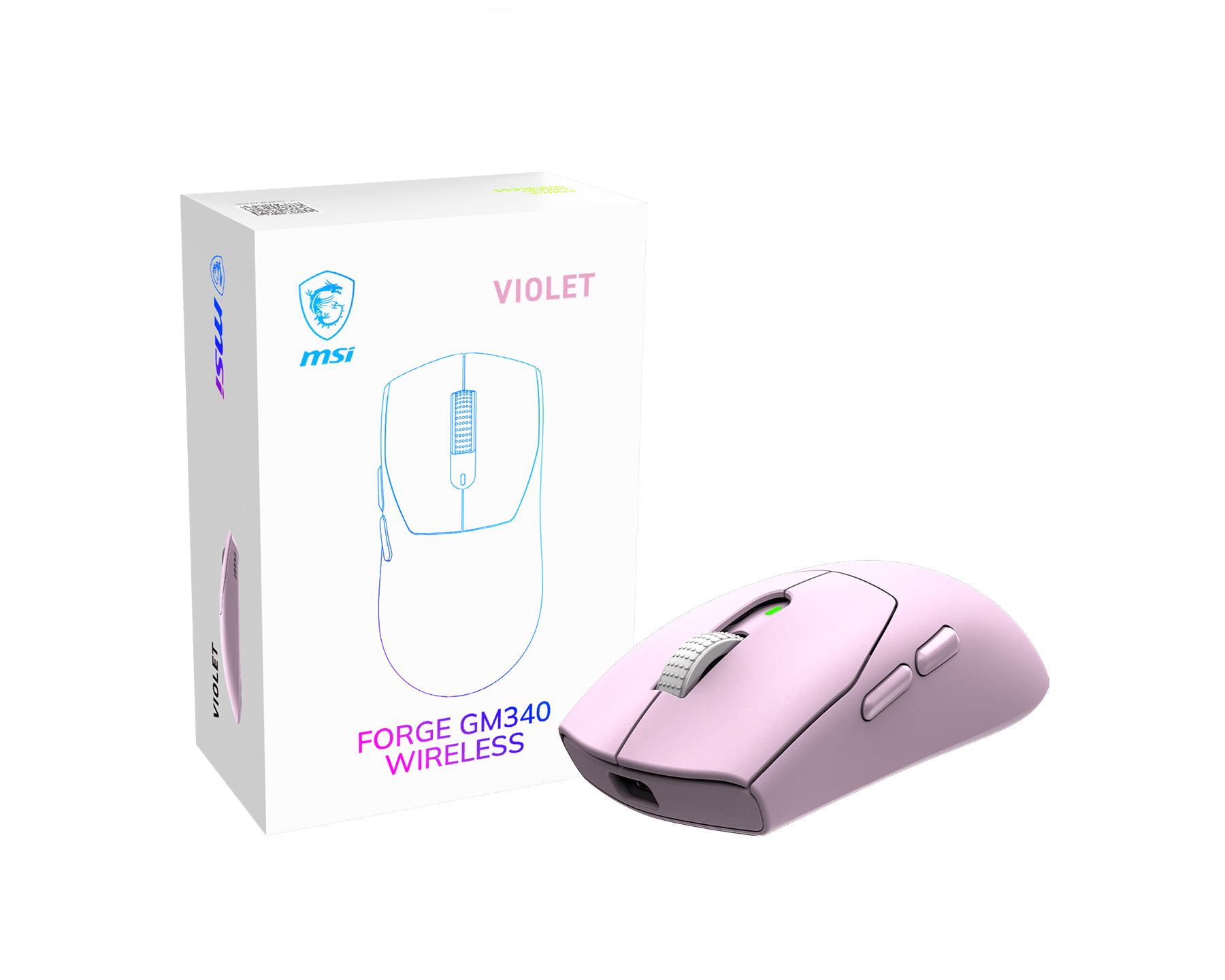 MSI Forge Gm340 Wireless Violet muis Gamen Ambidextrous RF-draadloos + Bluetooth Optisch 12000 DPI - Afbeelding 2