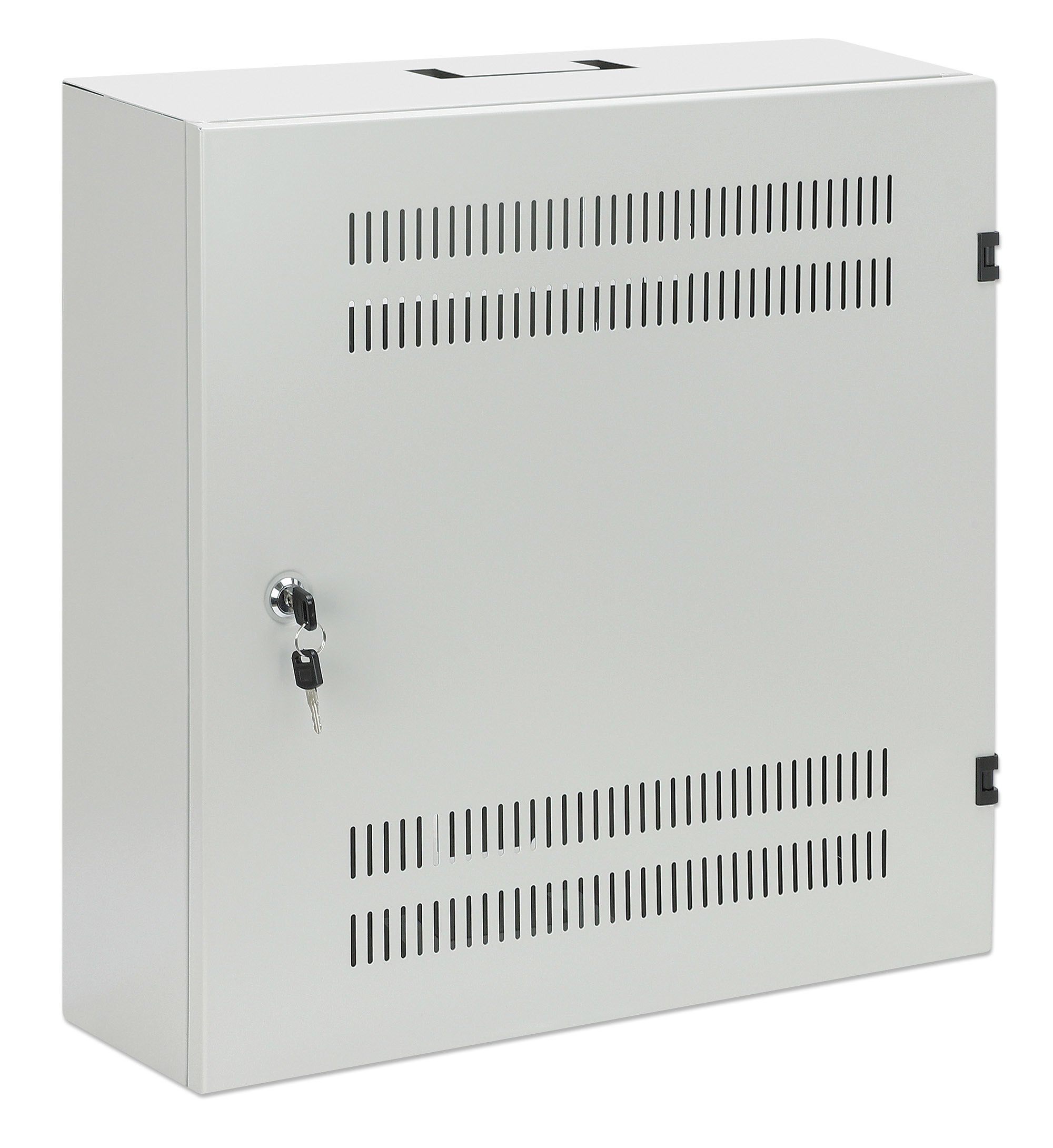 Intellinet Low-profile 19" wandkast met 4U horizontale en 2U verticale rails, slanke ruimtebesparende behuizing met slechts 170 mm diepte, ideaal voor AV/multimedia/surveillance, gemonteerd, grijs RAL 7035 - Afbeelding 3