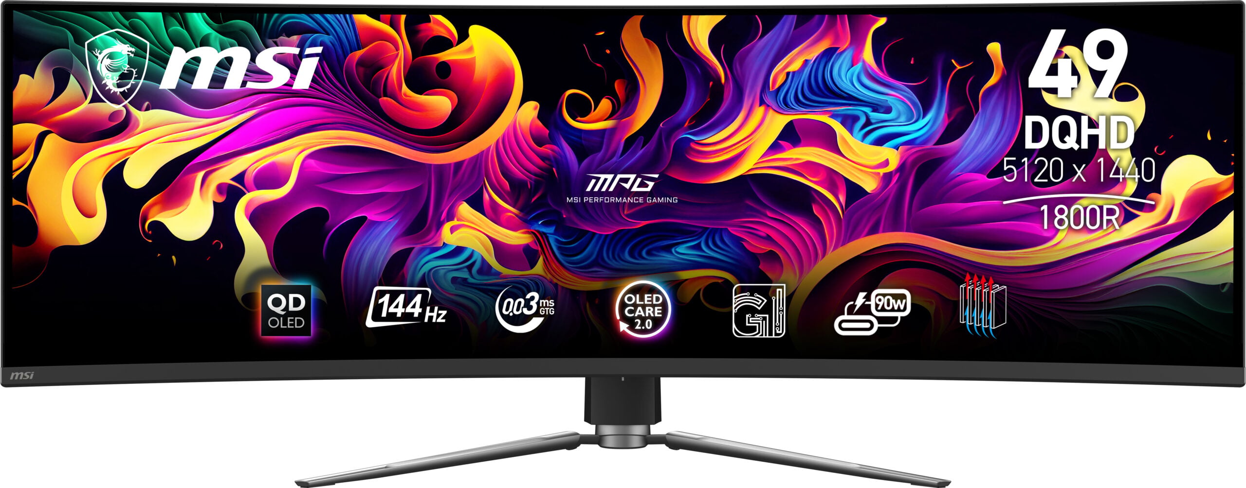 MSI MPG 491CQP QD-OLED computer monitor 124,5 cm (49") 5120 x 1440 Pixels Dual WQHD Zwart - Afbeelding 4