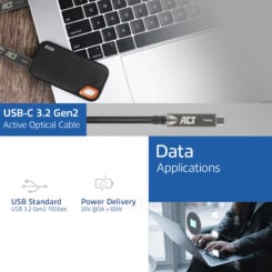 ACT USB-C 3.2 Gen2 Active Optical Cable (AOC), voor touchpanels, video, data, power, 5m - Afbeelding 5