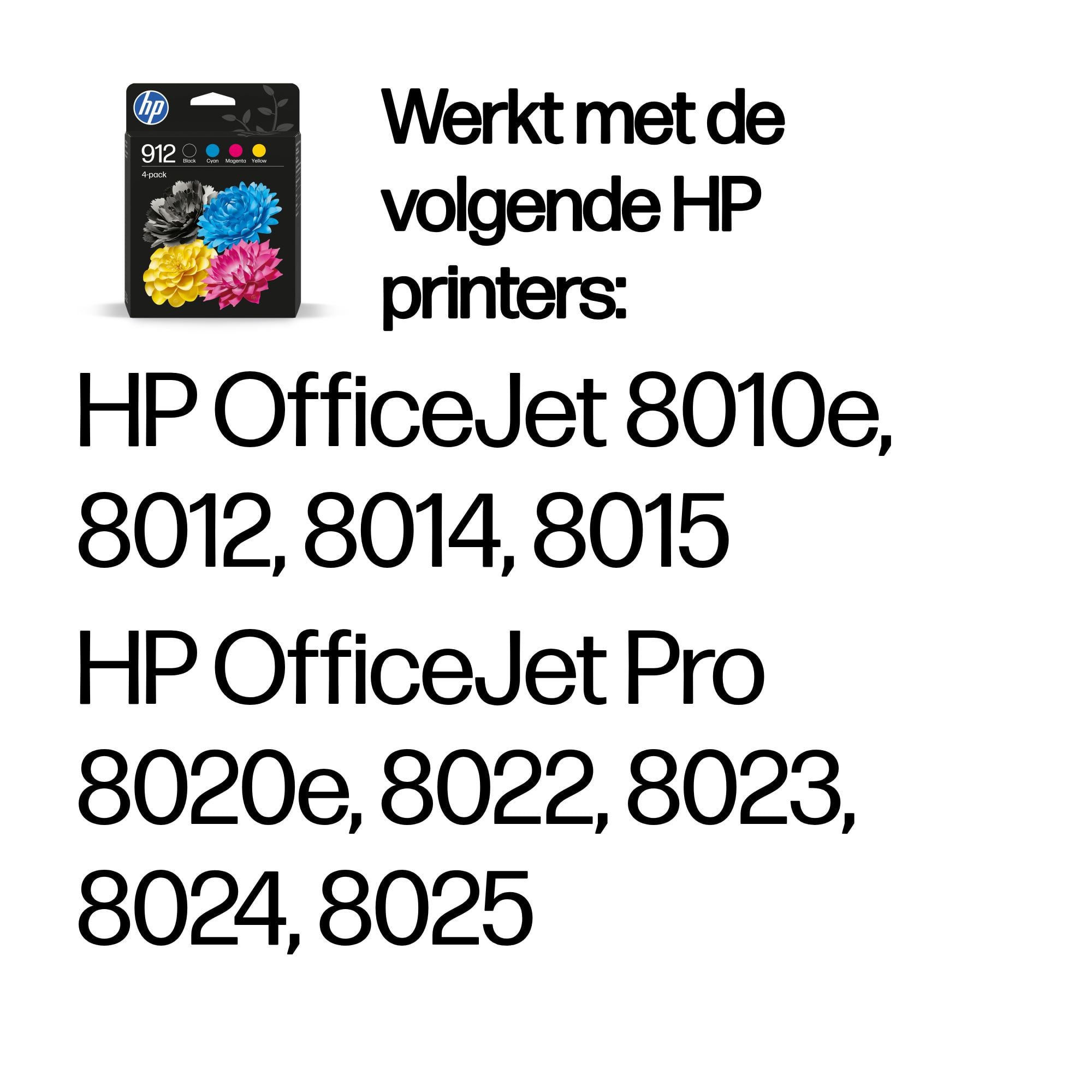 HP 912 4-pack originele inktcartridges, cyaan/magenta/geel - Afbeelding 3