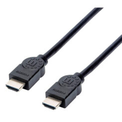 Manhattan HDMI kabel 4K@30Hz, 1,5 m, geschikt voor alle 1080p-resoluties en de meeste 4K-resoluties (controleer de 4K-specificaties van uw systeem om er zeker van te zijn), mannelijk naar mannelijk, zwart, levenslange garantie, equivalent HDMM150CM