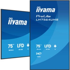 iiyama LH7564UHS-B1AG beeldkrant Digitale signage flatscreen 190,5 cm (75") Wifi 500 cd/m² 4K Ultra HD Zwart Type processor Android 24/7