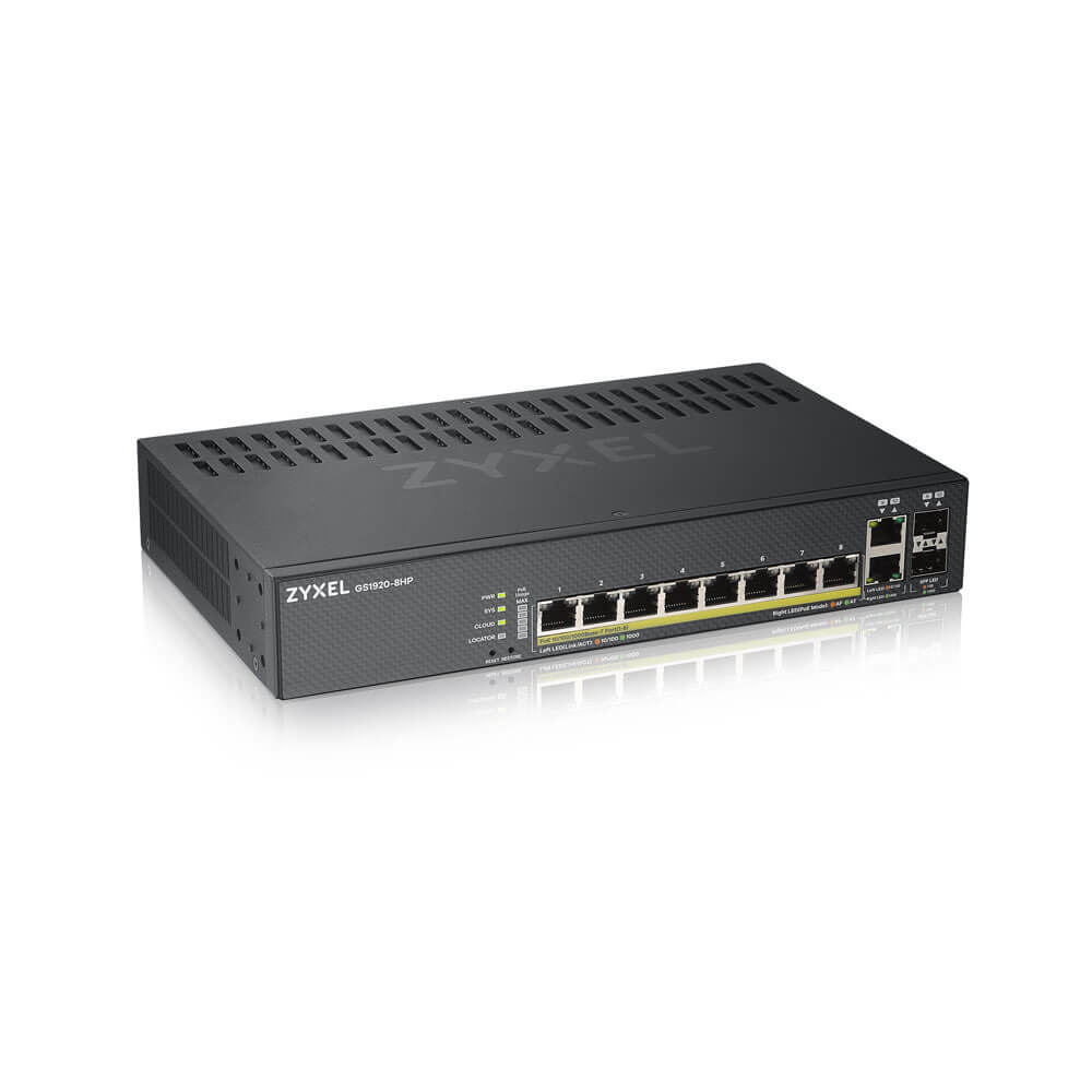 Zyxel GS1920-8HPV2 Managed Gigabit Ethernet (10/100/1000) Power over Ethernet (PoE) Zwart - Afbeelding 2