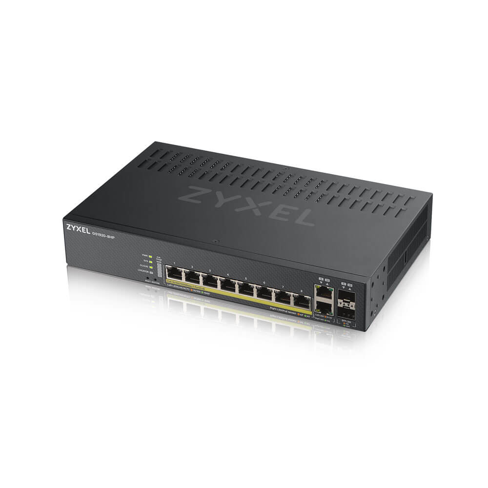Zyxel GS1920-8HPV2 Managed Gigabit Ethernet (10/100/1000) Power over Ethernet (PoE) Zwart - Afbeelding 5