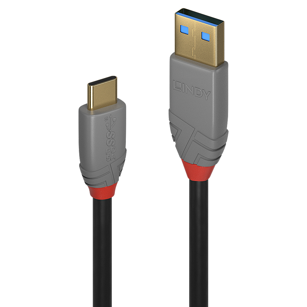 Lindy 36913 USB-kabel 2 m USB C USB A 10 Gbit/s Zwart