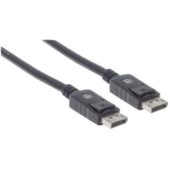 Manhattan DisplayPort 1.2 kabel, 4K@60Hz, 2 m, mannelijk naar mannelijk, met vergrendeling, volledig afgeschermd, zwart, levenslange garantie, equivalent aan DISPL2M - Afbeelding 3