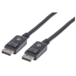 Manhattan DisplayPort 1.2 kabel, 4K@60Hz, 2 m, mannelijk naar mannelijk, met vergrendeling, volledig afgeschermd, zwart, levenslange garantie, equivalent aan DISPL2M - Afbeelding 2