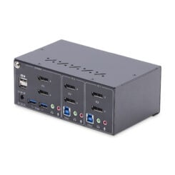 StarTech.com 2-Port Dual-Monitor DisplayPort KVM Switch, 4K 60Hz, 2x USB 5Gbps Hub Ports, 2x USB 2.0 HID Ports, Hotkey en Drukknop Schakelaar, TAA Compliant, ESD Level 3 Bescherming - Afbeelding 3