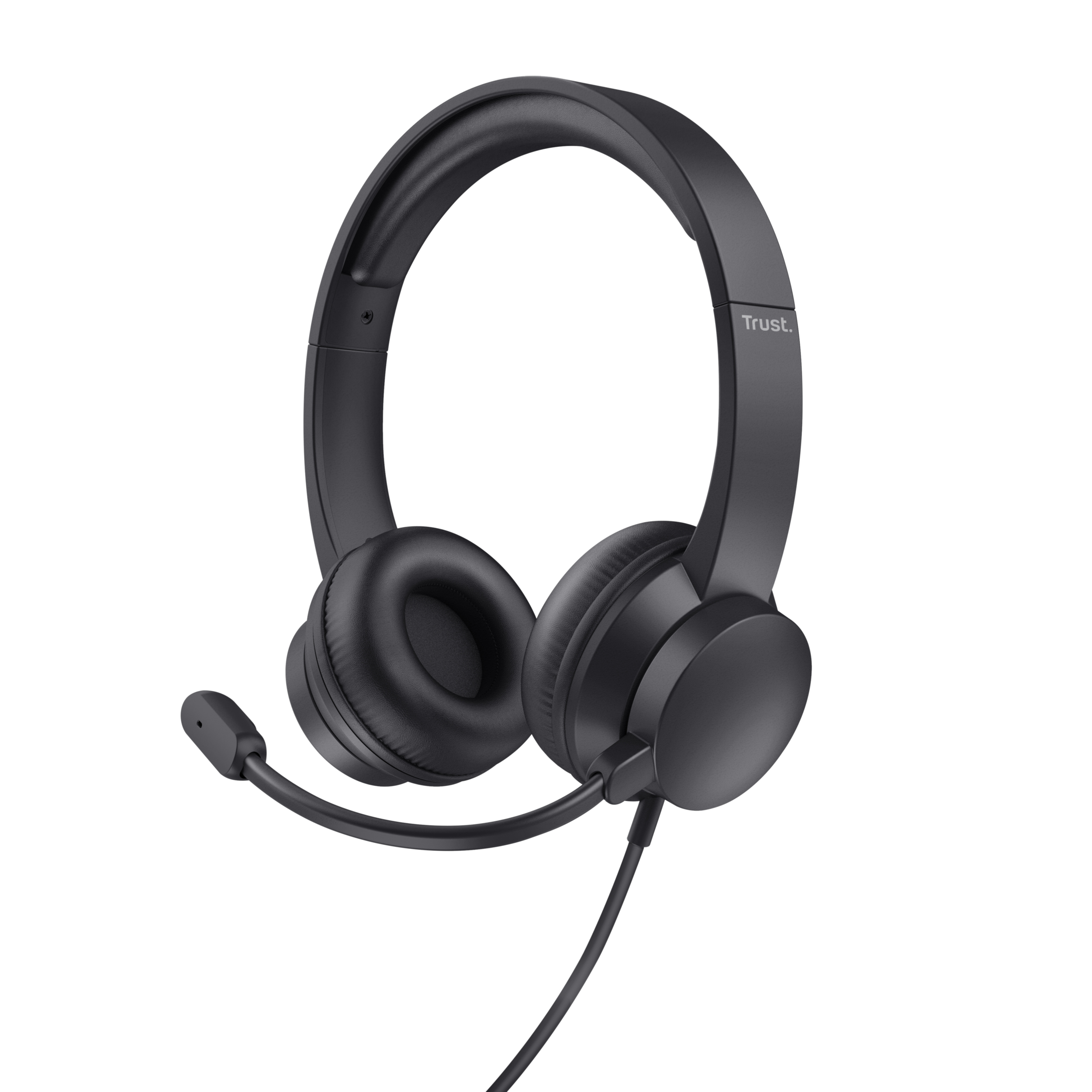Trust Ayda USB Headset - USB headset voor kantoor en calls – Opklapbare microfoon – Volumeregeling in kabel – Zwart