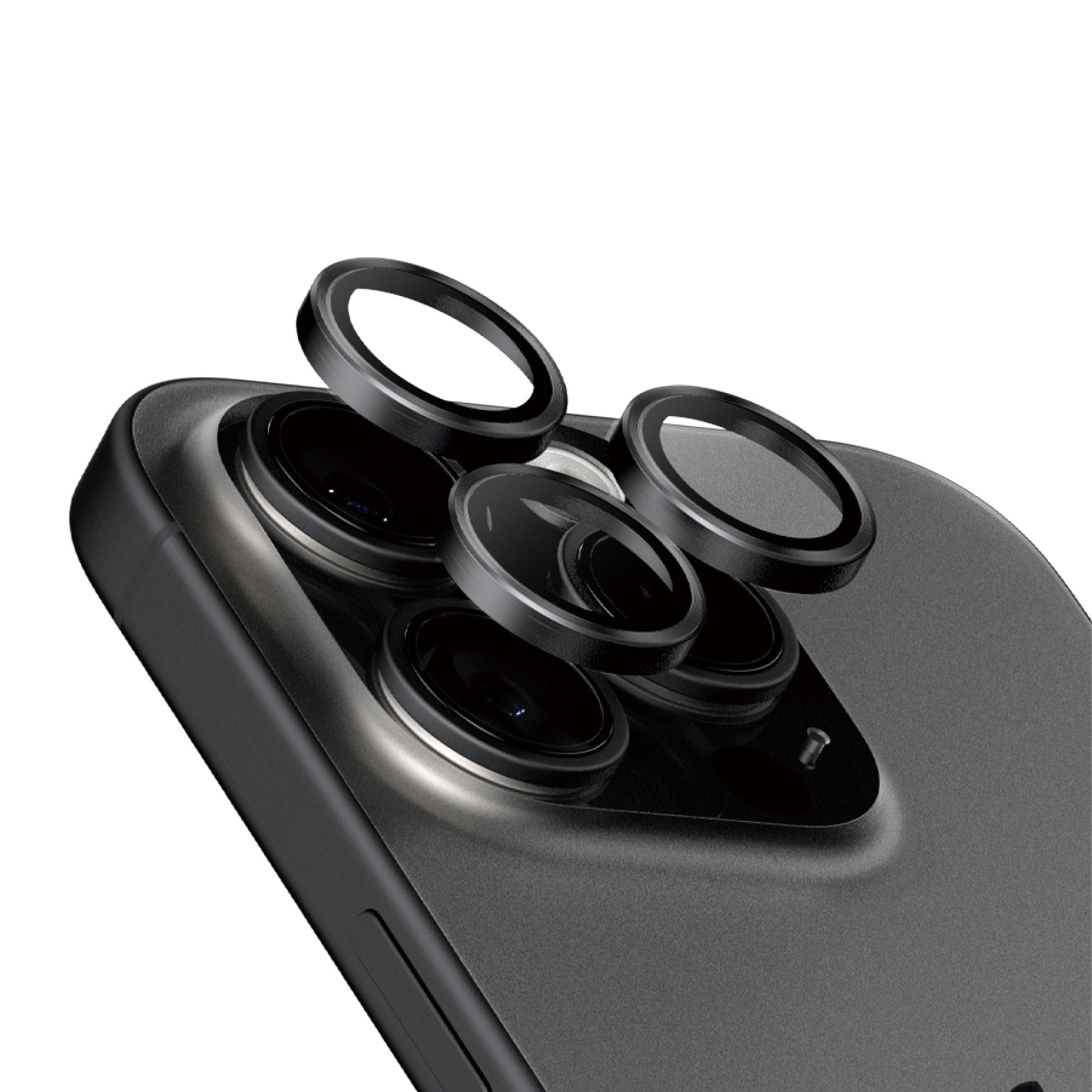 PanzerGlass ® Hoops® Titanium Camera Lens Protector Black iPhone 15 Pro | 15 Pro Max Doorzichtige schermbeschermer Apple 1 stuk(s)