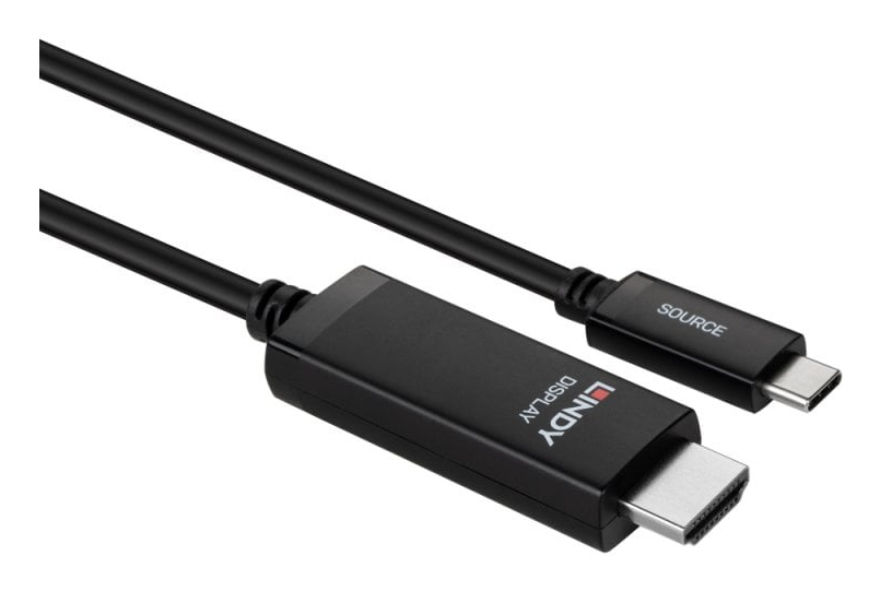 Lindy 43433 video kabel adapter 1 m USB Type-C HDMI Zwart - Afbeelding 3