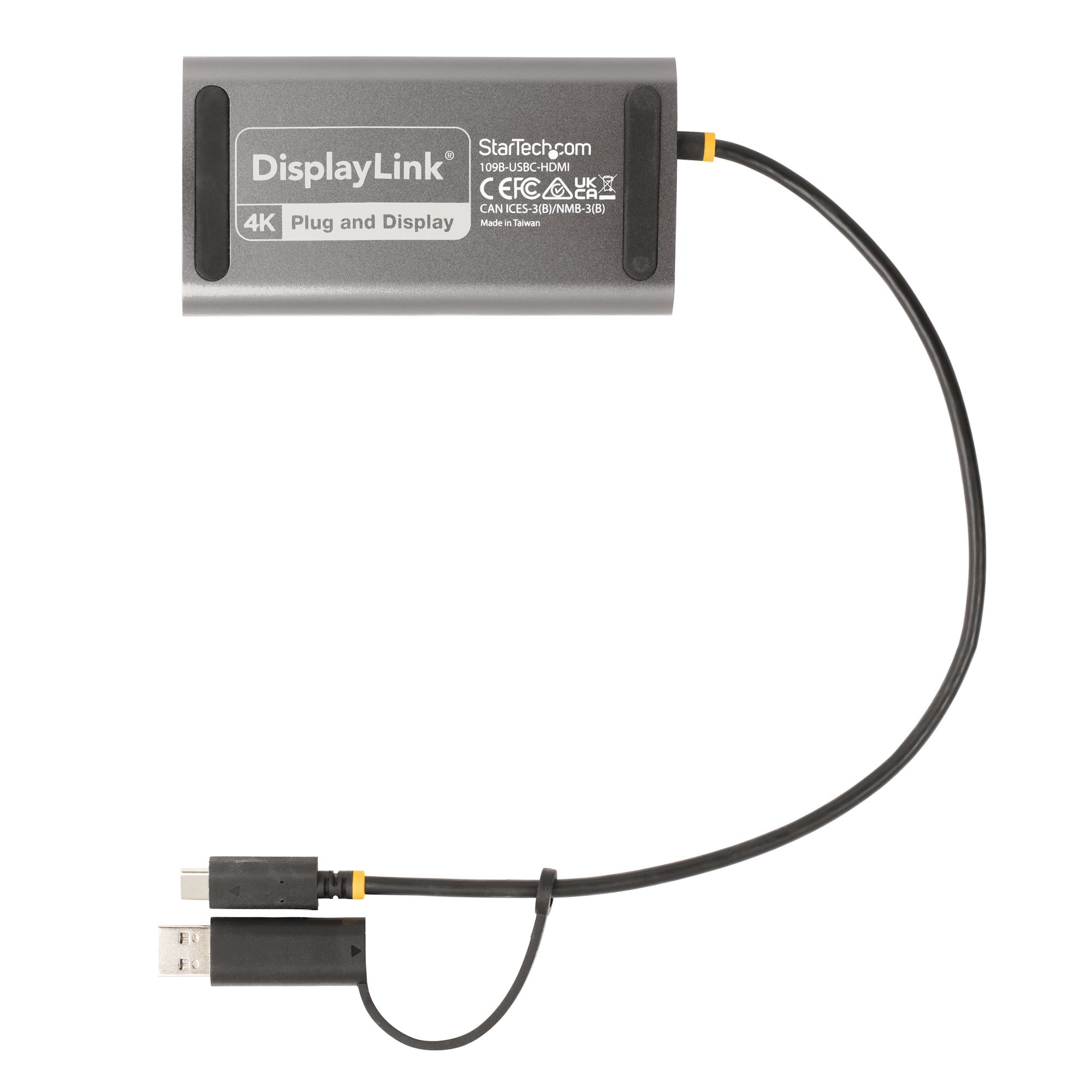 StarTech.com USB-C naar Dual-HDMI Adapter, USB-C of A naar 2x HDMI, 4K 60Hz, 100W Power Delivery Pass-Through, 30cm Ingebouwde Kabel, USB naar HDMI Multi-Monitor Converter voor Laptop - Afbeelding 6