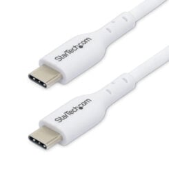 StarTech.com 3m USB-C Laadkabel, Charge & Sync, 60W (3A) PD, USB 2.0, Laptop Type C Laadkabel, TPE Mantel - Witte USB-C Oplaadkabel - Afbeelding 2