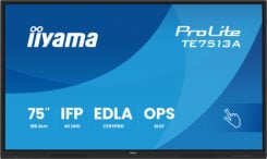 iiyama TE7513A-B3AG beeldkrant Interactief flatscreen 190,5 cm (75") LCD Wifi 500 cd/m² 4K Ultra HD Zwart Touchscreen Type processor Android 24/7