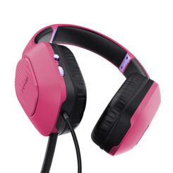 Trust GXT 415P Zirox Gaming Headset - Bedrade gamingheadset – Opklapbare microfoon – 50 mm drivers – Roze - Afbeelding 4