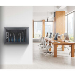 Manhattan Laadkast/laadtrolley USB-C 65W voor 12 laptops (tot 16"), geschikt voor laptops, iPads, MacBooks, Chromebooks en andere USB-C apparaten, vakken 395x290x32.5 mm, USB-C laadkabels inbegrepen, afsluitbaar, EU/UK-stroomkabels inbegrepen - Afbeelding 5