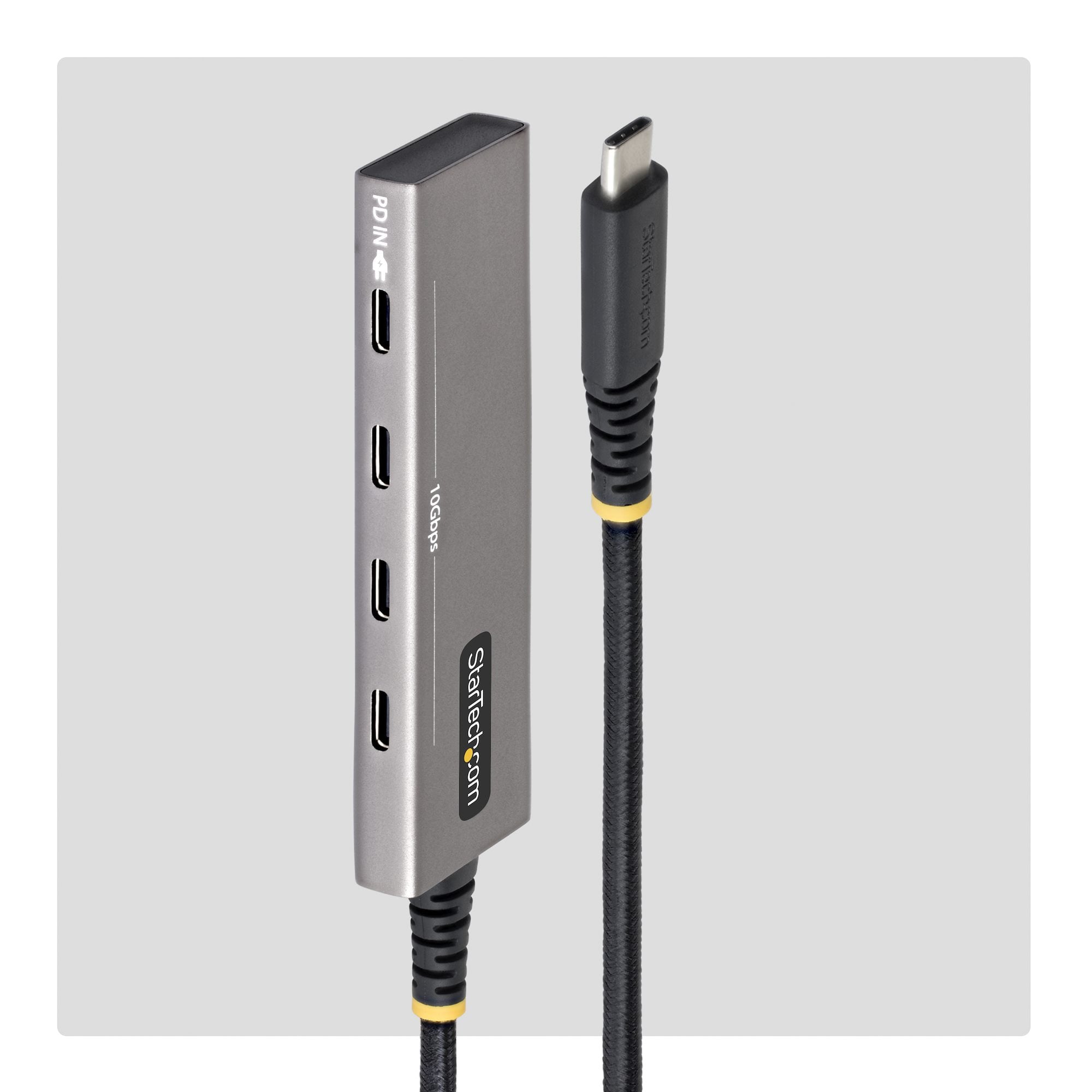 StarTech.com 4 Port USB-C Hub, 10Gbps, 100W PD Charging, 4x USB-C Poorten, Overstroombeveiliging, PCR Aluminium, Voor MacBook/Dell/ThinkPad/HP/iPad/Tablet - Afbeelding 3