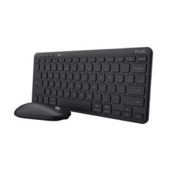 Trust Lyra Toetsenbord en Muis Set - Multi-device desktopset – Belgische AZERTY-indeling – USB en Bluetooth verbinding – Zwart