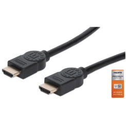 Manhattan HDMI kabel 4K@60Hz met Ethernet, 5 m, Gecertificeerd, geschikt voor ALLE 4K en 1080p/HD toepassingen - upgrade nu of zorg dat het klaarstaat voor wanneer je het nodig hebtzwartzwart, mannelijk naar mannelijk, zwart, levenslange garantie,equivalent HDMM5MP