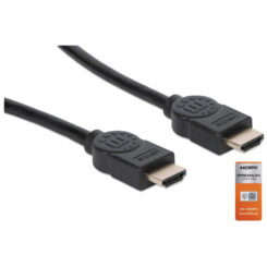 Manhattan HDMI kabel 4K@60Hz met Ethernet, 5 m, Gecertificeerd, geschikt voor ALLE 4K en 1080p/HD toepassingen - upgrade nu of zorg dat het klaarstaat voor wanneer je het nodig hebtzwartzwart, mannelijk naar mannelijk, zwart, levenslange garantie,equivalent HDMM5MP - Afbeelding 3