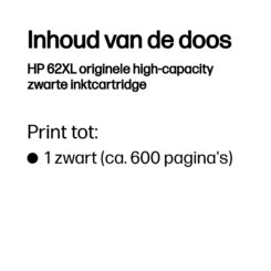 HP 62XL originele high-capacity zwarte inktcartridge - Afbeelding 4