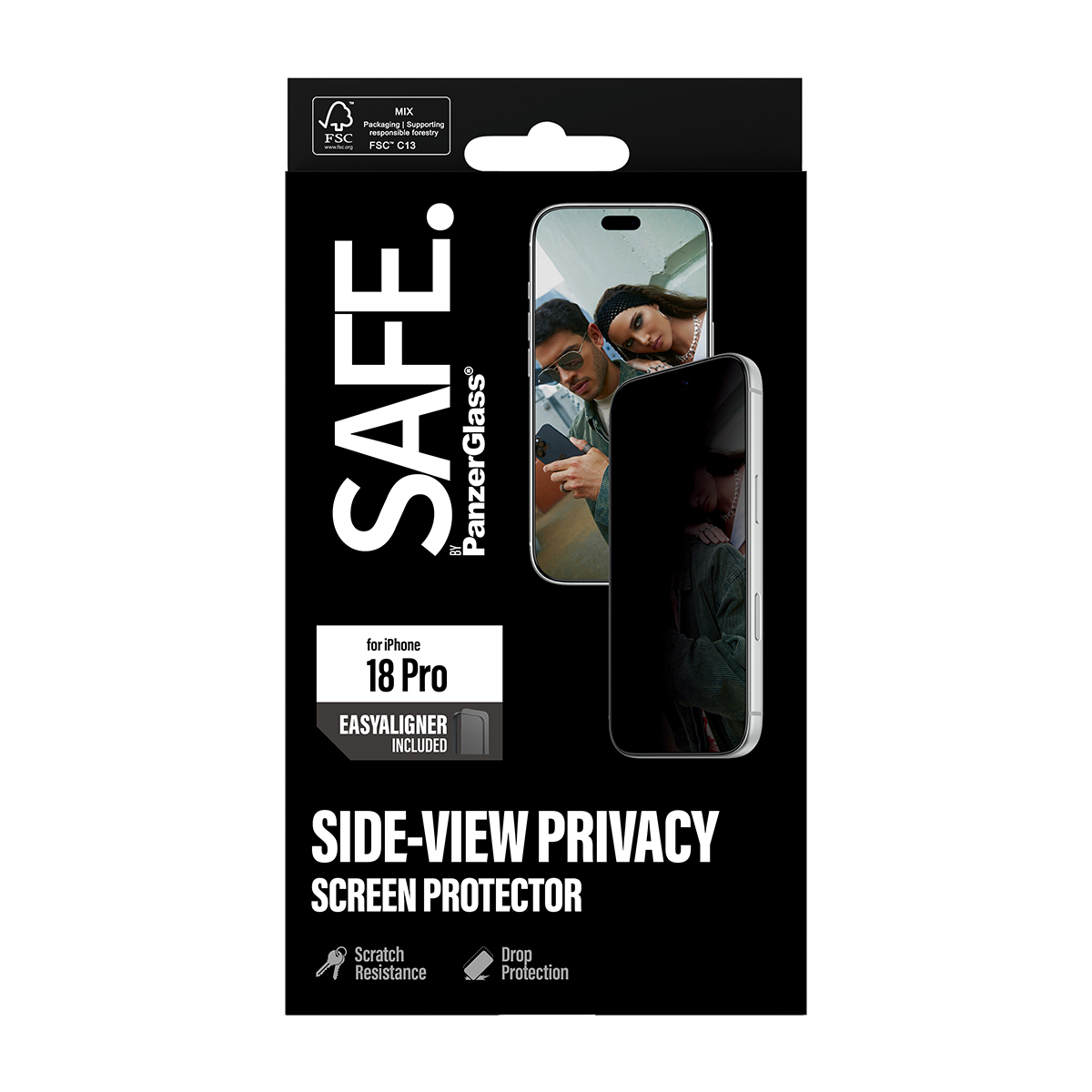 PanzerGlass SAFE. by ® Privacy Screen Protector iPhone 2026 Pro | Ultra-Wide Fit m. EasyAligner Doorzichtige schermbeschermer 1 stuk(s) - Afbeelding 4