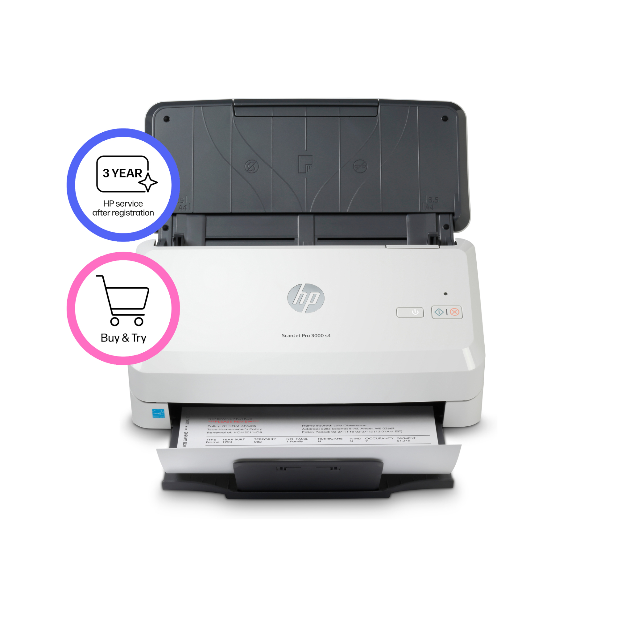 HP Scanjet Pro 3000 s4 Paginascanner 600 x 600 DPI A4 Zwart, Wit - Afbeelding 3