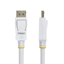 StarTech.com 1,8m VESA Gecertificeerde DisplayPort 1.2 Kabel, Wit, 4K 60Hz, 21.6Gbps, Vergrendelbare DP Connectors, DP 1.2 DisplayPort Kabel, DP Monitor Kabel, M/M - Afbeelding 3