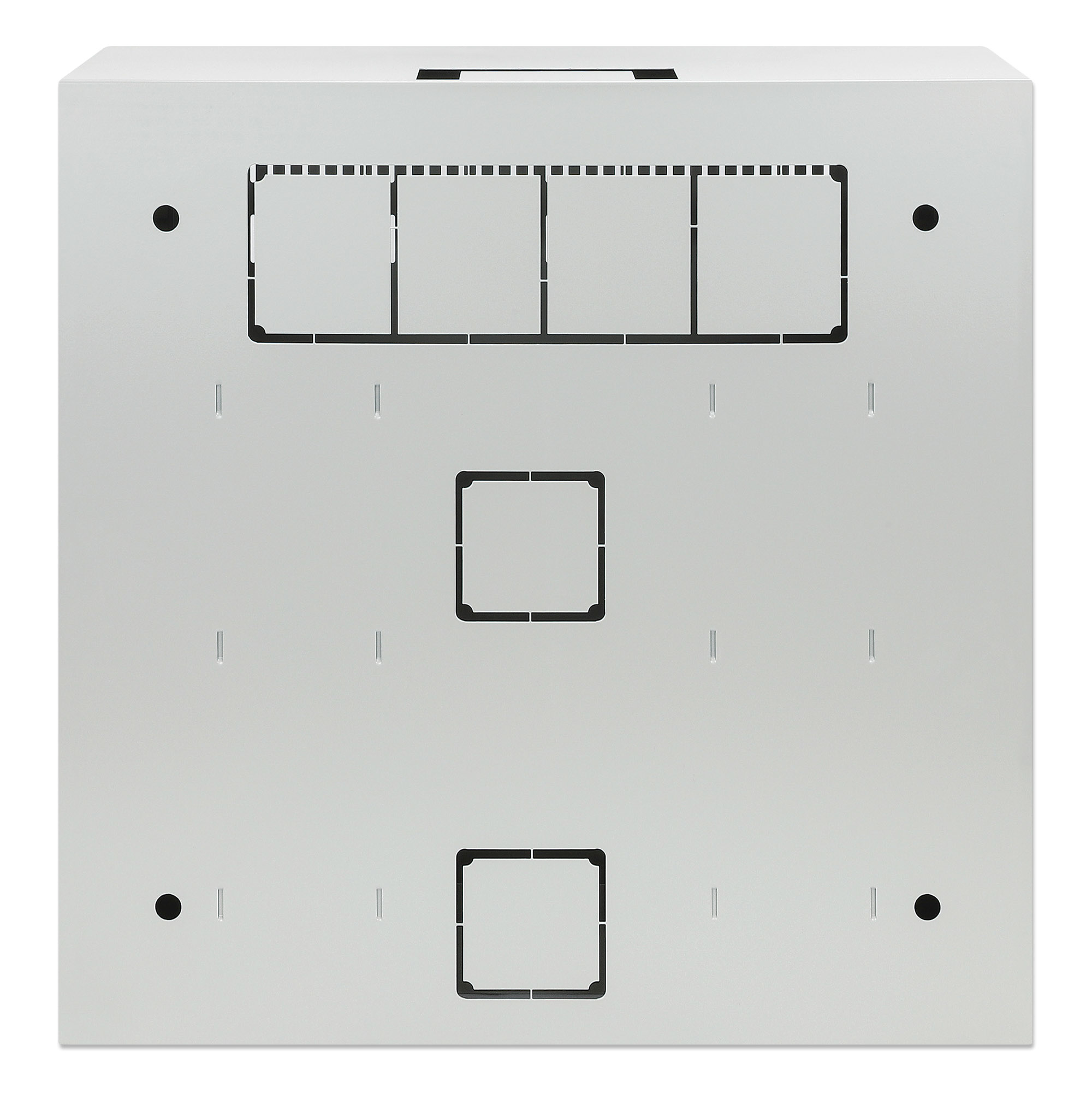 Intellinet Low-profile 19" wandkast met 4U horizontale en 2U verticale rails, slanke ruimtebesparende behuizing met slechts 170 mm diepte, ideaal voor AV/multimedia/surveillance, gemonteerd, grijs RAL 7035 - Afbeelding 5
