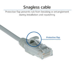 ACT Grijze 5 meter LSZH U/UTP CAT6 datacenter slimline patchkabel snagless met RJ45 connectoren - Afbeelding 6