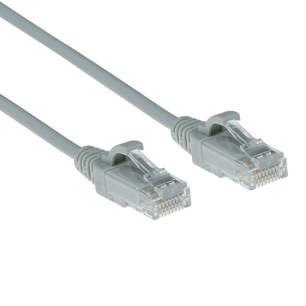 ACT Grijze 1 meter LSZH U/UTP CAT6 datacenter slimline patchkabel snagless met RJ45 connectoren - Afbeelding 2
