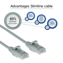 ACT Grijze 5 meter LSZH U/UTP CAT6 datacenter slimline patchkabel snagless met RJ45 connectoren - Afbeelding 5