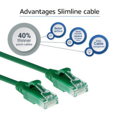 ACT Groene 0.5 meter LSZH U/UTP CAT6 datacenter slimline patchkabel snagless met RJ45 connectoren - Afbeelding 5