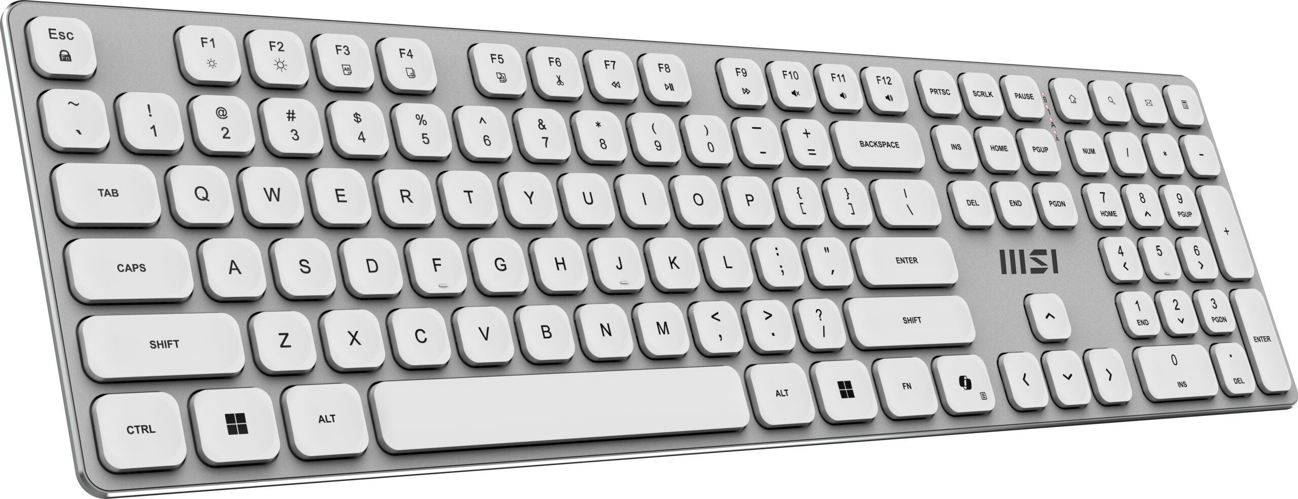 MSI FORGE K210 W COMBO WHITE US toetsenbord Inclusief muis Thuis/Werk USB QWERTY Amerikaans Engels Wit - Afbeelding 3