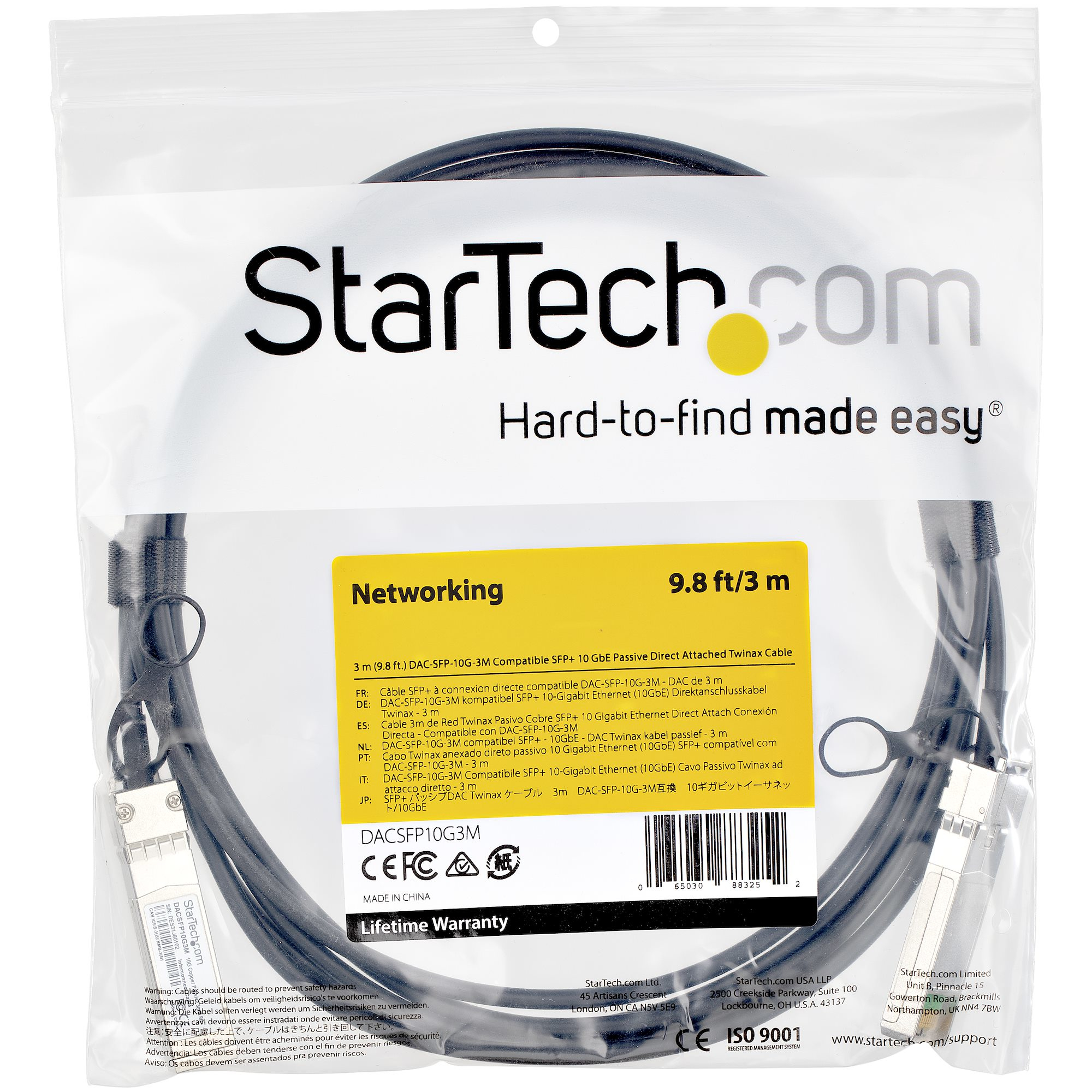 StarTech.com Dell EMC DAC-SFP-10G-3M compatibel - SFP+ Direct Attach kabel - Twinax - SFP+ koper kabel DAC passief 10 Gbps - Afbeelding 5