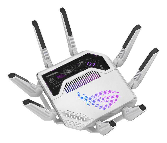 ASUS ROG Rapture GT-BE19000AI draadloze router 10 Gigabit Ethernet Tri-band (2,4 GHz / 5 GHz / 6 GHz) Wit - Afbeelding 6