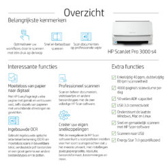 HP ScanJet Pro 3000 s4 Paginascanner 600 x 600 DPI A4 Zwart, Wit - Afbeelding 4