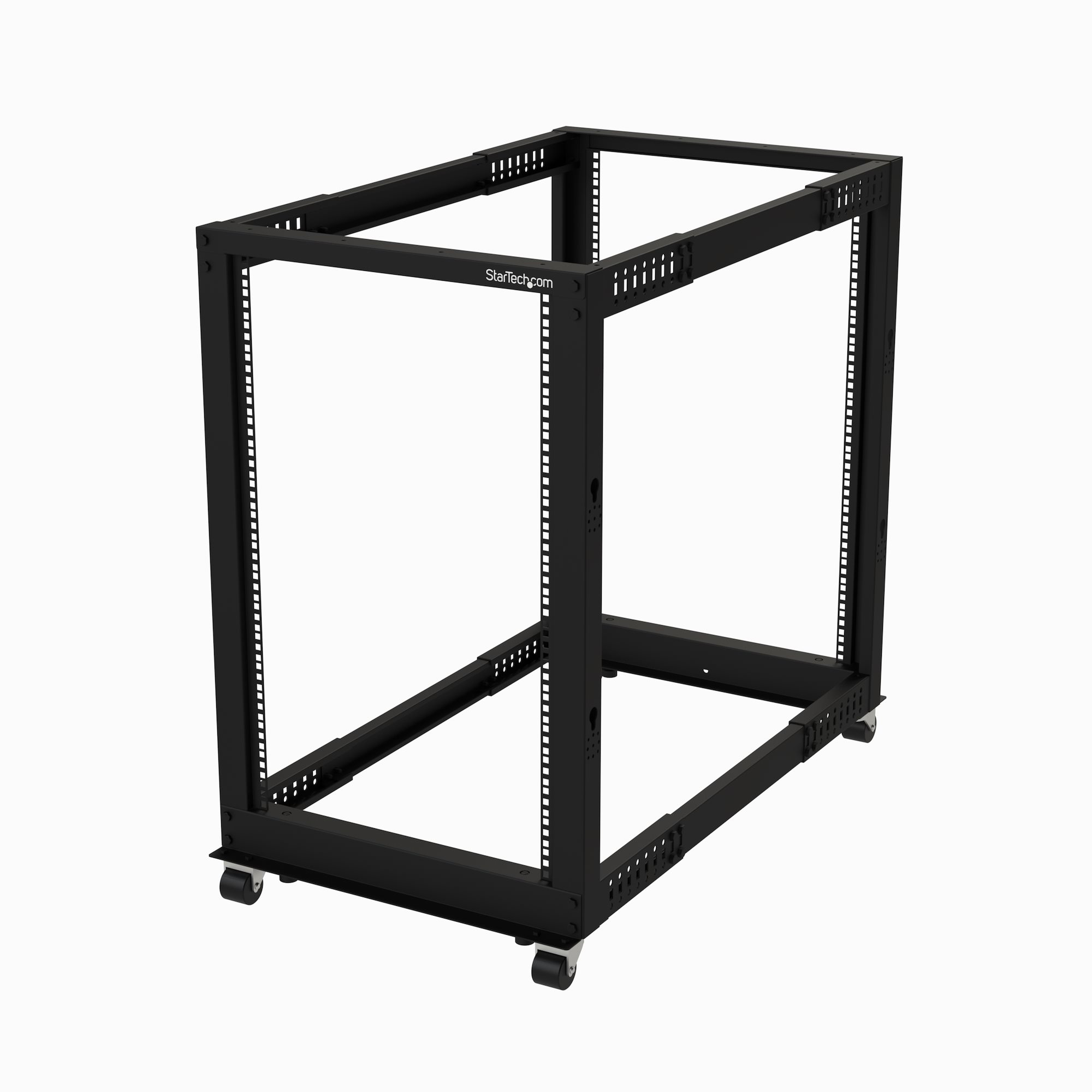 StarTech.com 18U 4-Post Server Rack, 19in Open Frame Rack met 101cm Montagediepte en 544kg Draagkracht, Mobiel of Vrijstaand IT Rack