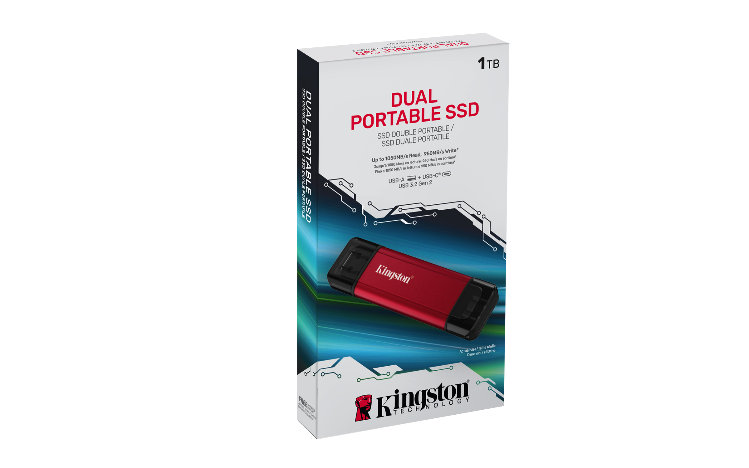 Kingston Technology 1TB Draagbare SSD met Dual USB-A/C, tot 1050MB/s USB 3.2 Gen 2 - Afbeelding 6