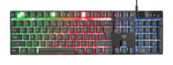 Trust GXT 835 Azor Verlicht gaming‑toetsenbord – gaming toetsenbord – Rainbow Wave verlichting – Anti‑ghosting functie – QWERTY – Zwart - Afbeelding 4