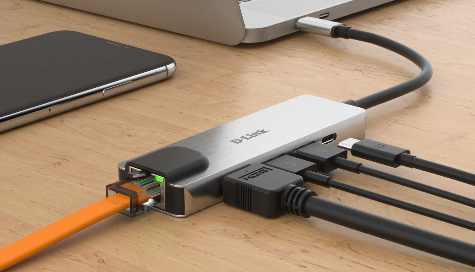 D-Link DUB-M520 laptop dock & poortreplicator Bedraad Thunderbolt 3 Aluminium - Afbeelding 5