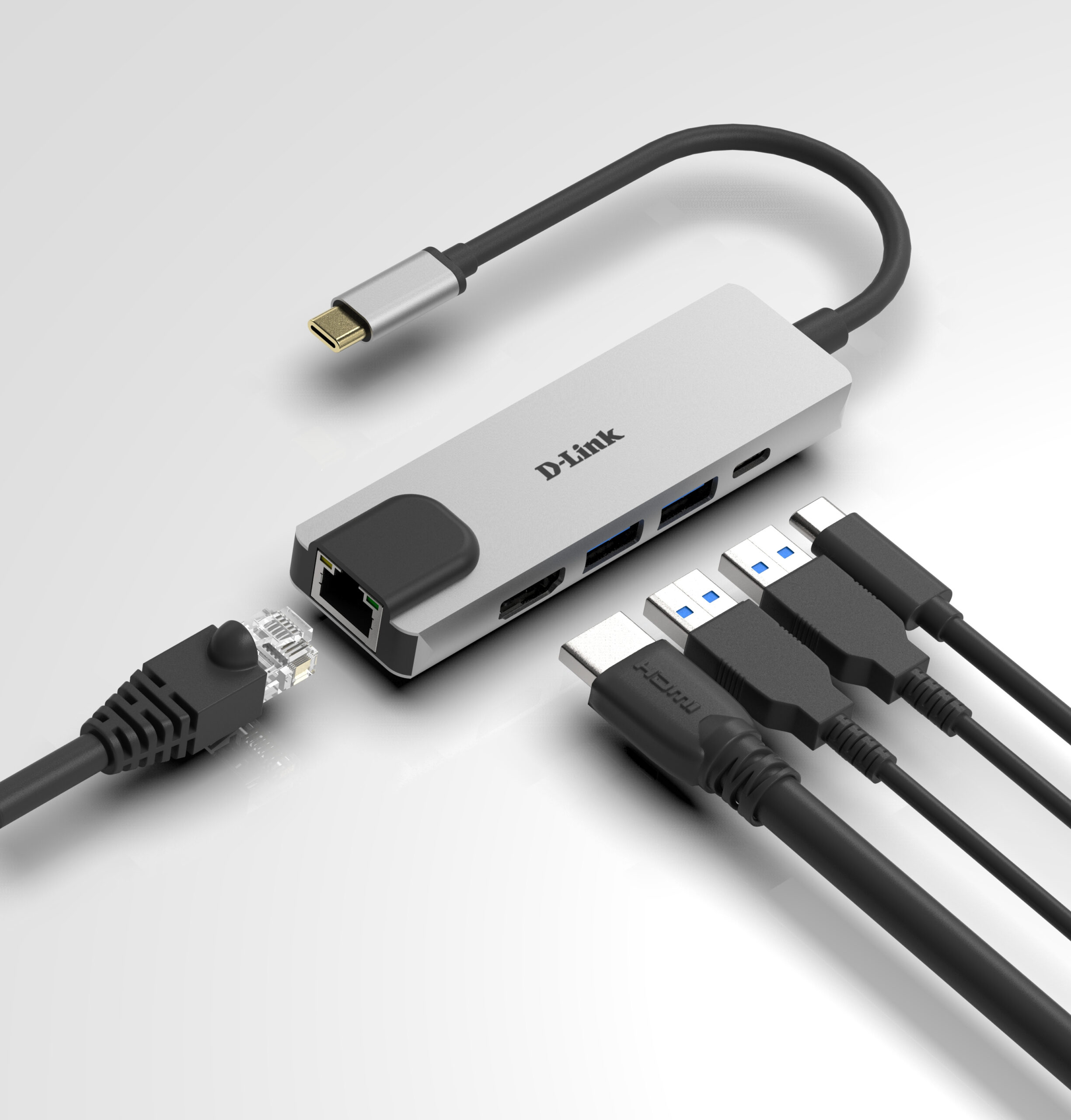 D-Link DUB-M520 laptop dock & poortreplicator Bedraad Thunderbolt 3 Aluminium - Afbeelding 4