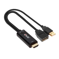 CLUB3D CAC-1331 video kabel adapter 0,25 m HDMI DisplayPort Zwart - Afbeelding 3