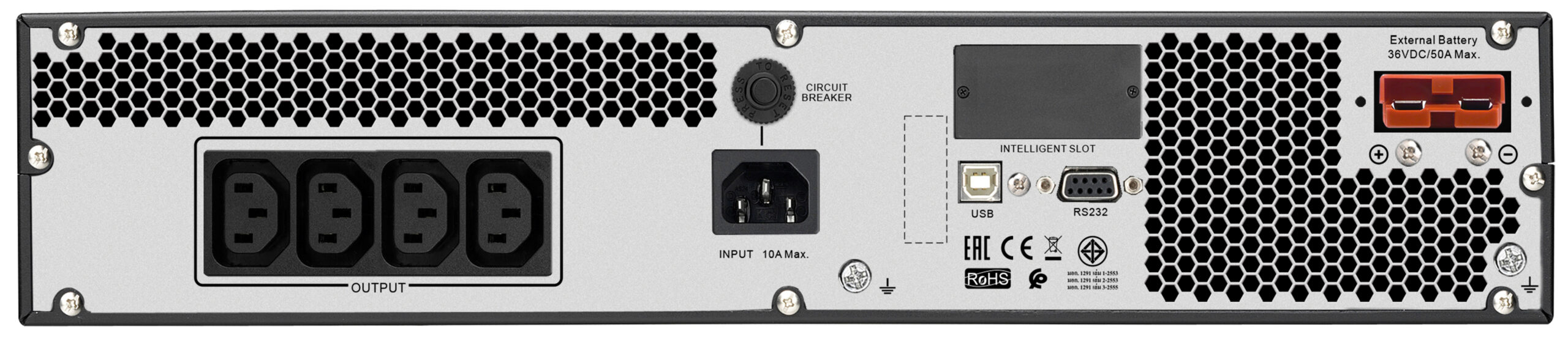 APC Easy-UPS On-Line SRV1KRILRK - 1000VA, 4x C13, USB, Railkit, extendable runtime - Afbeelding 3