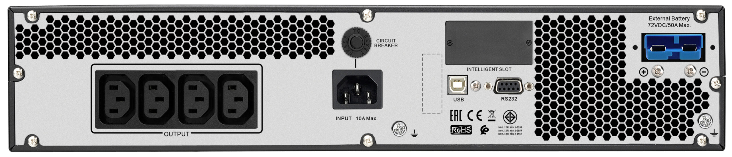 APC Easy-UPS On-Line SRV2KRILRK - 2000VA, 4x C13, USB, Railkit, extendable runtime - Afbeelding 3