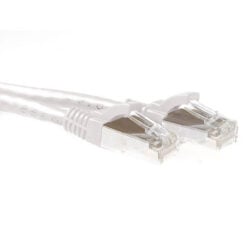 ACT Witte 1 meter SFTP CAT6A patchkabel snagless met RJ45 connectoren
