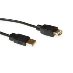 ACT USB 2.0 A male - USB A female zwart 1,80 m - Afbeelding 2