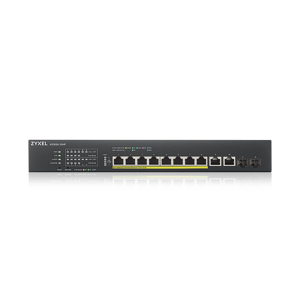 Zyxel XS1930-12HP-ZZ0101F netwerk-switch Managed L3 10G Ethernet (100/1000/10000) Power over Ethernet (PoE) Zwart - Afbeelding 3