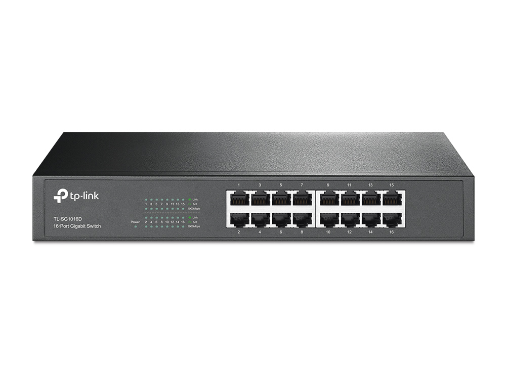 TP-Link TL-SG1016D(UN) netwerk-switch Unmanaged L2 Gigabit Ethernet (10/100/1000) Zwart